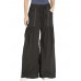 Women Solid Color Elastic Waist Loose Wide Leg Pants With Pocket