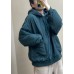 Luxury Blue Pockets drawstring Winter Cotton hooded sweatshirt