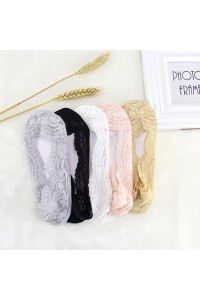 6 Pairs No Show Socks Women Lace Thin Casual Low Cut Socks Non Slip No Show Socks for Flats Liner Socks