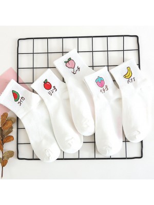 Women Cotton Cartoon Sock Sweet Fruit Socks For Girl Women Ladies