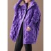 New purple duck down coat plus size down jacket winter coats stand collar zippered