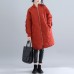 Casual red women parka trendy plus size stand collar Jackets & Coats Luxury ruffles coats