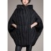 Simple Black Cloak Sleeves zippered Warm Winter Duck Down Coat