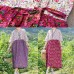 Modern purple patchwork Cotton clothes v neck Plus Size summer floral Dresses